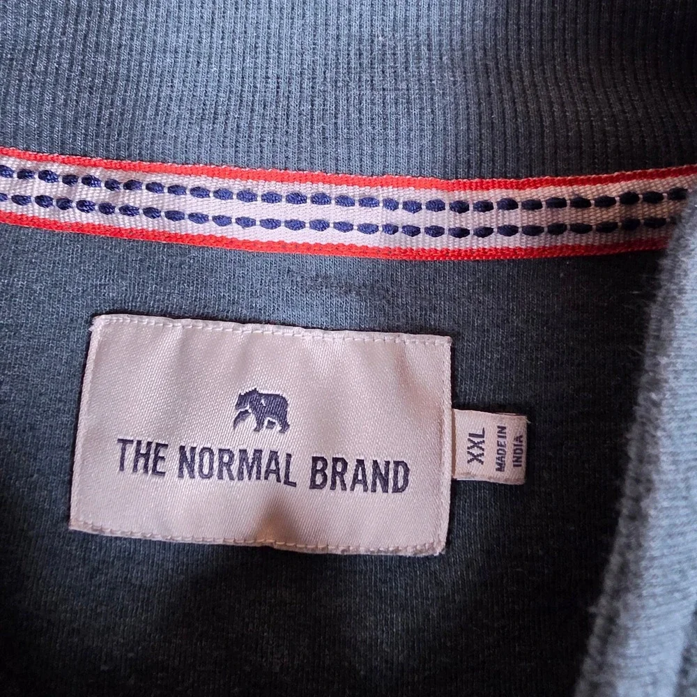 The Normal Brand 1/4 Zip Pullover Mens XXL Green Stretch L/S Mock Neck P#F23-1
